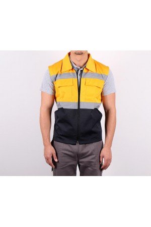 Mühendis Yeleği Çift Renkli File Astarlı